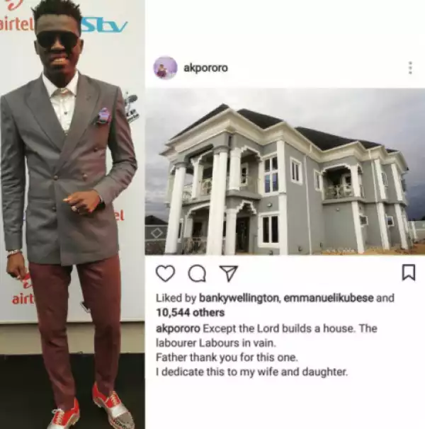 Comedian AY Congratulates Akpororo As He Completes His Lagos Mansion (Photo)